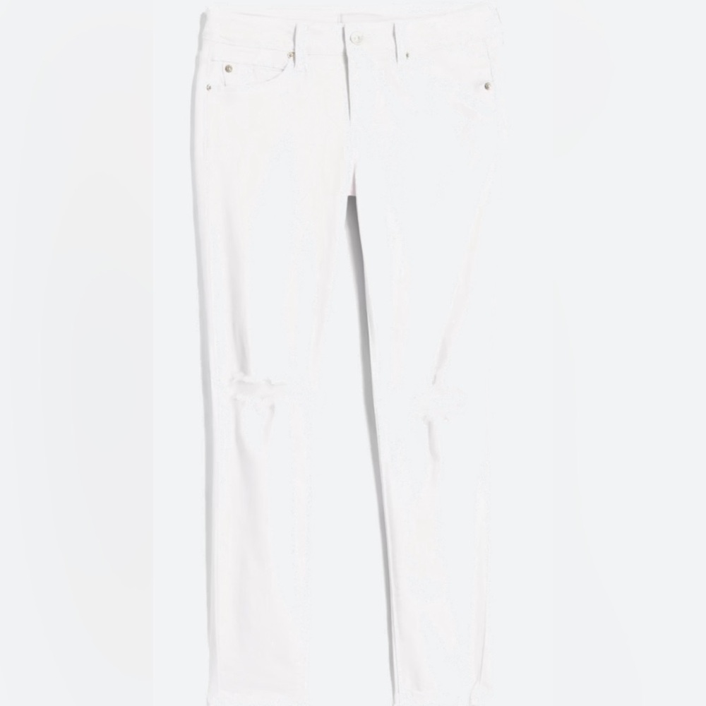 Just USA | Teagan Distressed Scissor Hem Skinny Jean
White